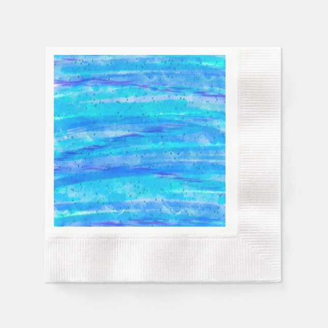 Serviette En Papier Bleu, violet, Aqua marine (Devant)