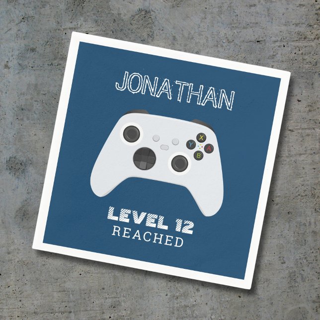 SERVIETTE EN PAPIER BLEUE CONTROLLER GAMER NIVEAU HAUT SAC FAVOR (Créateur téléchargé)