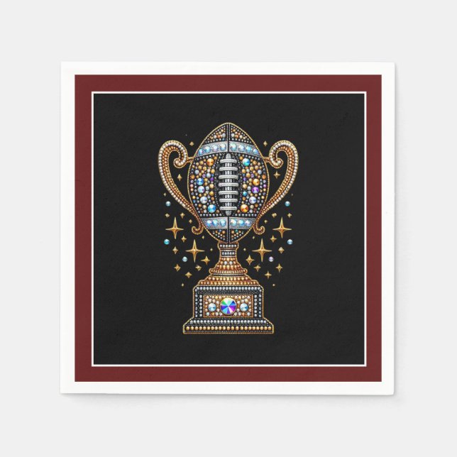 Serviette En Papier Bling Football Party Big Game Bowl Game Trophée (Devant)