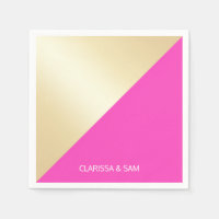 Bloc de couleur rose chaud et or élégant moderne