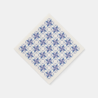 Serviette en papier bloc de patchwork bleu