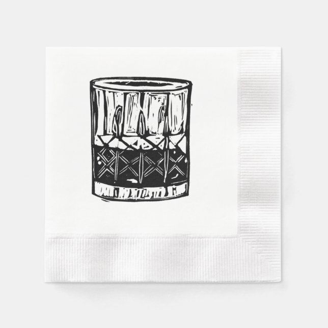 Serviette En Papier Bloc Whiskey Imprimer Cocktail Jeu de serviettes (Devant)