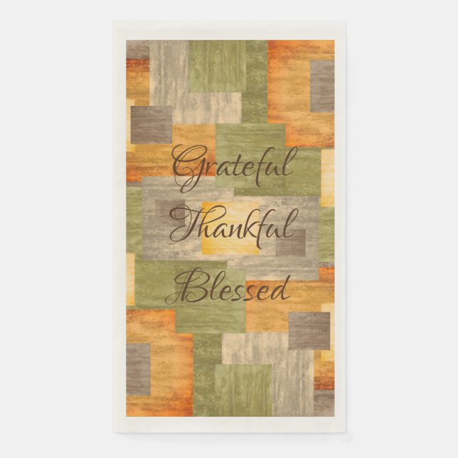 Serviette En Papier Blocs couleur automne (Devant)