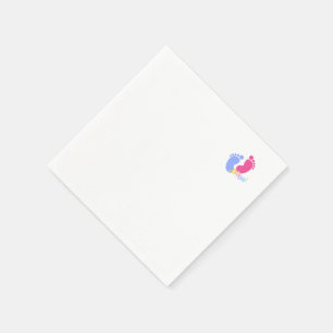 Serviette En Papier Blocs Empreintes de Bébé au Pastel Rose et Bleu