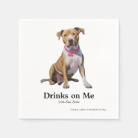 Blonde Pitbull Mix Cocktail Napkin