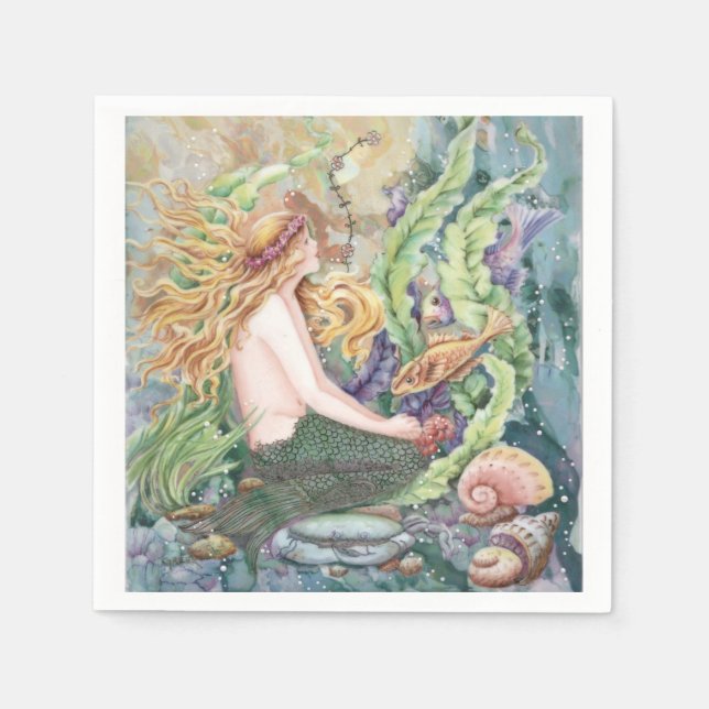 Serviette En Papier Blonde Sirène (Devant)