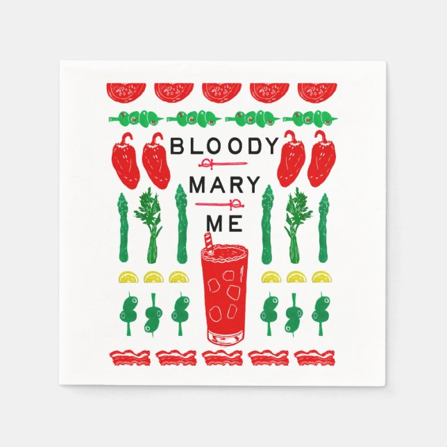 Serviette En Papier Bloody Mary Bev Naps (Devant)