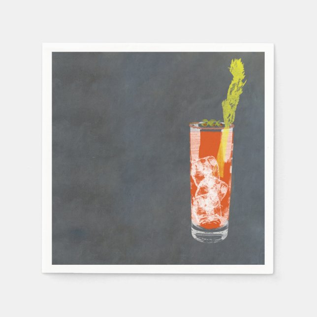 Serviette En Papier Bloody Mary ou Bloody César (Devant)