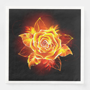 Serviette En Papier Blooming Fire Rose