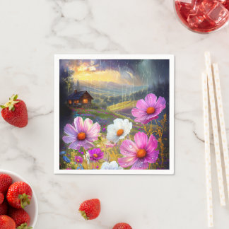 Serviette En Papier Blooms en bloc : un affichage artistique