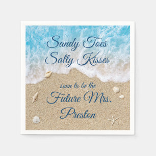 Serviette En Papier Blue Beach Waves Fête des mariées Napkin