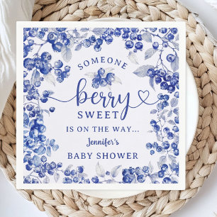 Serviette En Papier Blue Berry Baby shower Toile De Jouy Papier Napkin