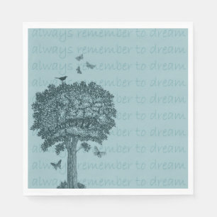 Serviette En Papier Blue Birds Papillons Dream Tree
