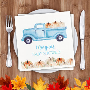 Serviette En Papier Blue Boy Little Citrouille Cute Baby shower