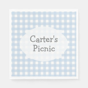 Serviette En Papier Blue En vichy Check Print Picnic Party Napkin