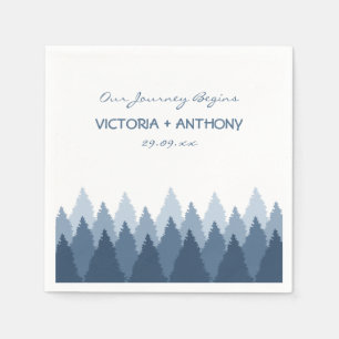 Serviette En Papier Blue Forest Range Mariage de bois