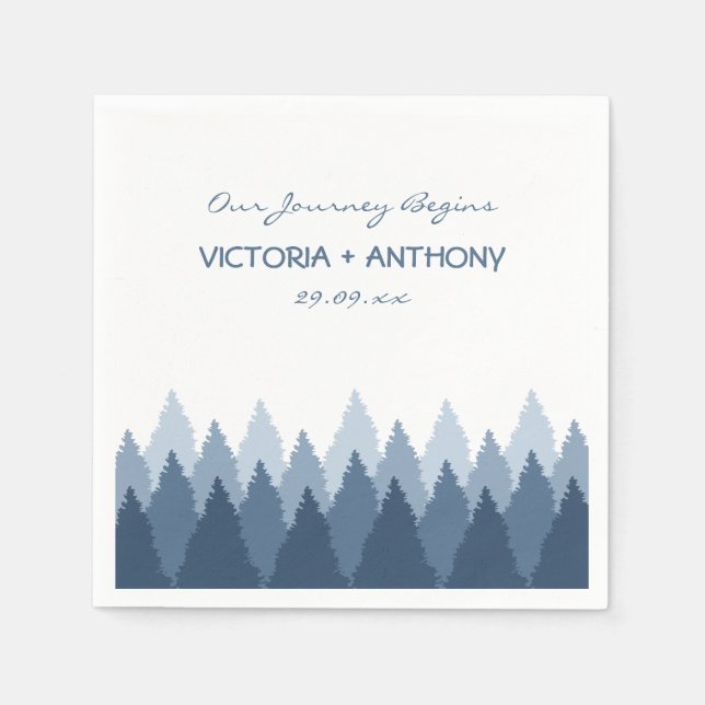 Serviette En Papier Blue Forest Range Mariage de bois (Devant)