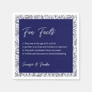 Serviette En Papier Blue Fun Facts Cocktail Napkins