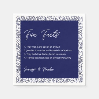 Serviette En Papier Blue Fun Facts Cocktail Napkins