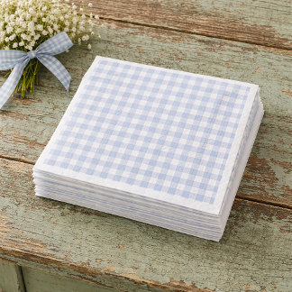 Serviette En Papier Blue Gingham Paper Napkins