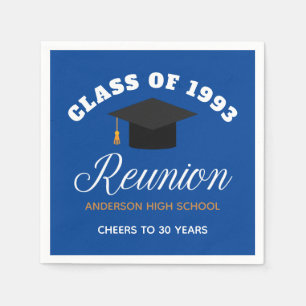Serviette En Papier Blue Gold High School Réunion Parti personnalisé