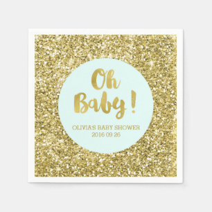 Serviette En Papier Blue Gold Parties scintillant Confetti Oh Baby Bab