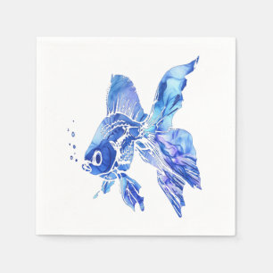 Serviette En Papier Blue Goldfish Pet Aquarium ou étang Fish blue wave