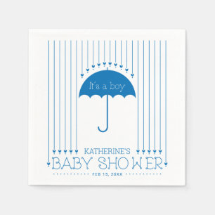 Serviette En Papier Blue Hearts Boy Baby shower Party Papier Napkin