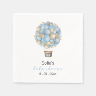 Serviette En Papier Blue Hot Air Balloon Boy Baby shower
