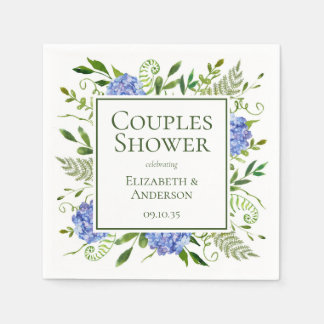Serviette En Papier Blue Hydrangeas Couples Douche