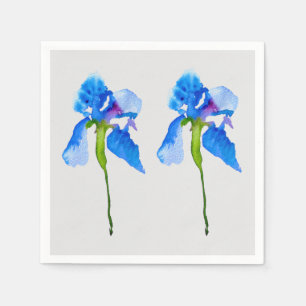 Serviette En Papier Blue iris fleuris art maison