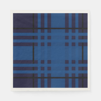 Serviette En Papier Blue Jewel Plaid Tartan Paper Napkin