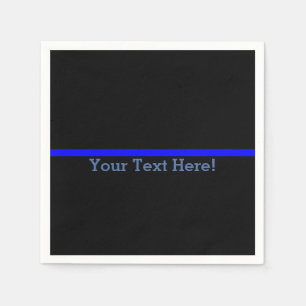 Serviette En Papier Blue Line mince symbolique votre texte sur le noir