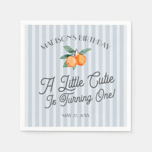 Serviette En Papier Blue Little Cutie Pastel Citrus Anniversaire