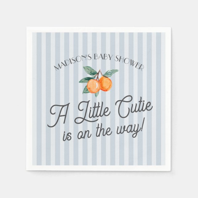 Serviette En Papier Blue Little Cutie Sur Le Chemin Baby shower Citrus (Devant)