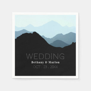 Serviette En Papier Blue Mountain Range, Mariage rustique