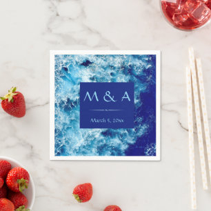 Serviette En Papier Blue Ocean Water Mariage Cocktail Napkin