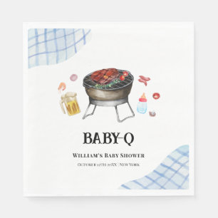 Serviette En Papier Blue Plaid Retro Country Baby Q Baby shower