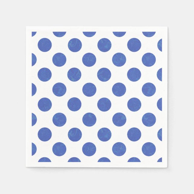 Serviette En Papier Blue Polka Dot (Devant)