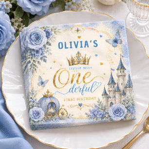 Serviette En Papier Blue Princess One-derful Premier Anniversaire
