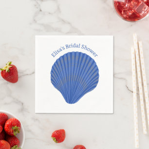 Serviette En Papier Blue Seashells Fête de douche nuptiale PERSONNALIS