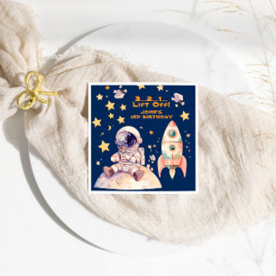 Serviette En Papier Blue Space Stars & Astronauts Anniversaire de enfa