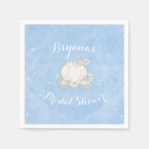 Serviette En Papier Blue Sparkle Carriage Cendrillon Soirée élégante