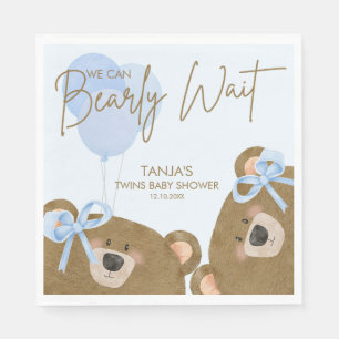 Serviette En Papier Blue Teddy Nous pouvons attendre le Baby shower Tw