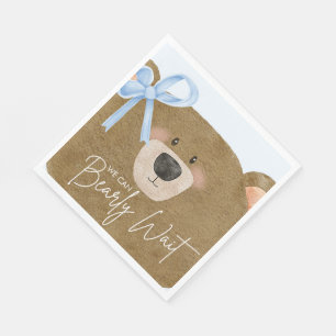 Serviette En Papier Blue Teddy On Peut Attendre Un Baby shower Garçon