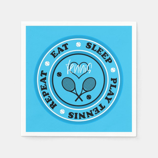 Serviette En Papier Blue Tennis Party 2, personnalisable (Devant)