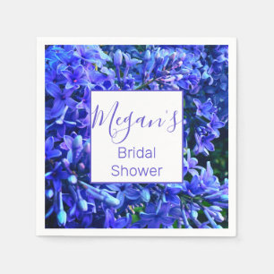 Serviette En Papier Blue violet lilas romantique bleu floral photo