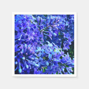 Serviette En Papier Blue violet lilas romantique bleu floral photo