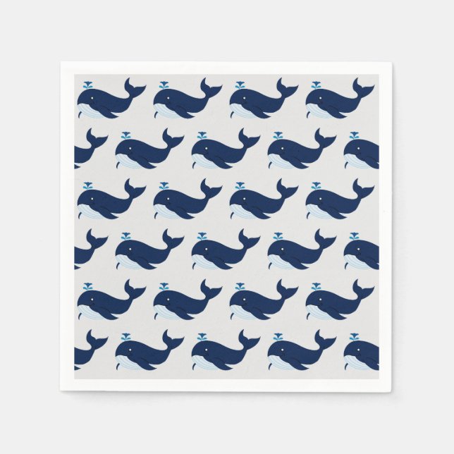Serviette En Papier Blue Whale (Devant)
