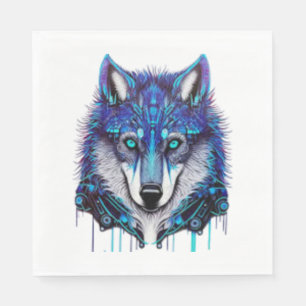 Serviette En Papier blue wolfdog sticker stickers